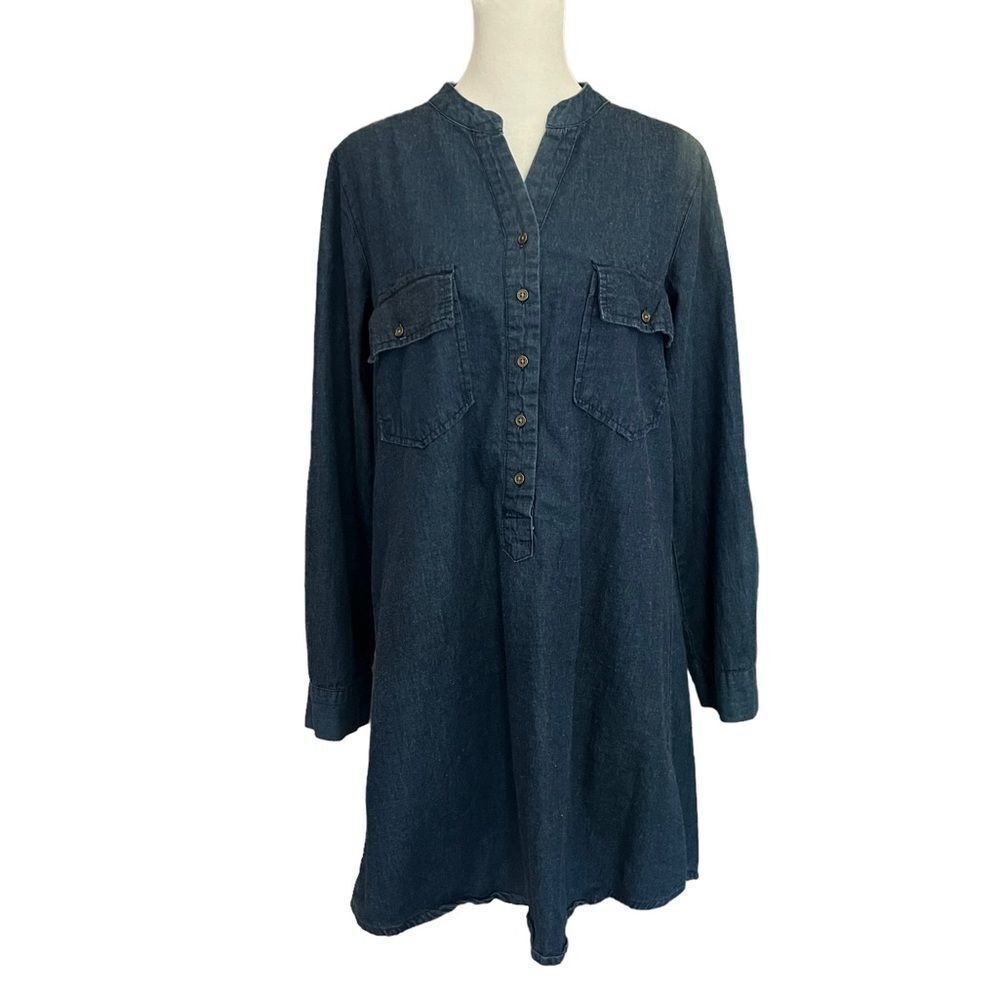 Denim Shirtdress Size M Dark Indigo